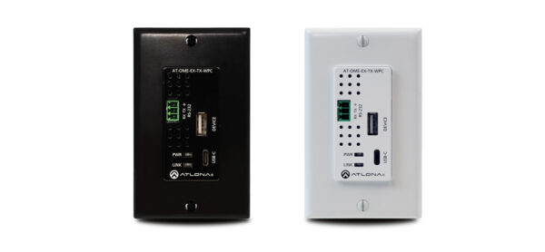 Omega single gang wall plate with USB-C Input and USB data support