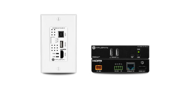 Omega 4K/UHD HDMI Over HDBaseT TX Wallplate/RX with USB, Control and PoE