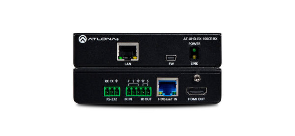 4K/UHD HDMI Over 100M HDBaseT Receiver with Ethernet, Control and PoE