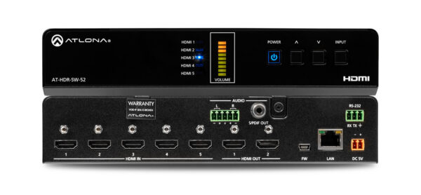 Atlona 5 x 2 4K/HDR HDMI 2.0b Switcher