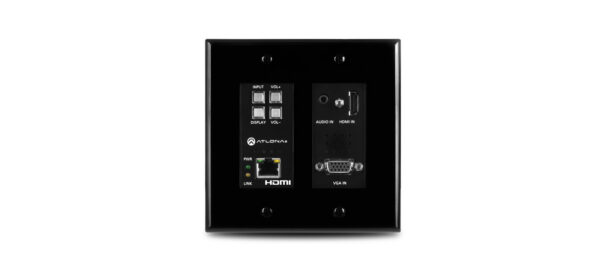 (Tx Only Black) Two-Input Wall Plate Switcher for HDMI and VGA Sources (Black)