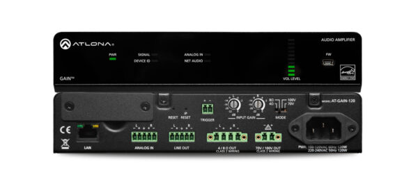 120W Amplifier, 4/8 Ohm x2, 70V/100V x1