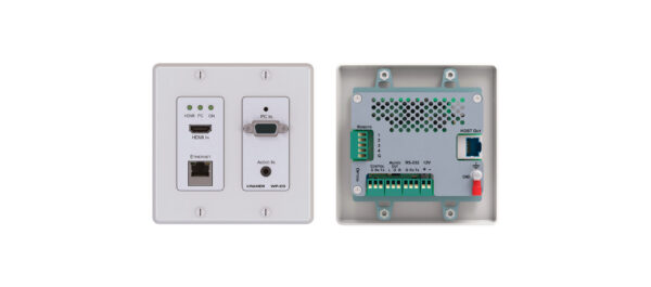 HDMI, VGA, RS−232, ETH & Audio HDBaseT TX Active Wall Plate