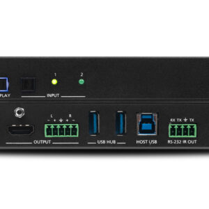 Omega 4K/UHD meeting hub with USB-C and HDMI inputs and HDMI output, USB-C Charging