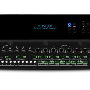 Omega 4x2 4K/UHD multiformat matrix switcher, with HDMI, USB-C, Display port, and USB pass through over HDBaseT