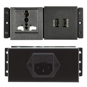 Dual socket with USB charger and Universal socket