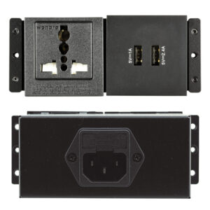 Dual socket with USB charger and Universal socket