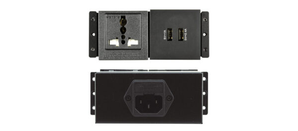 Dual socket with USB charger and Universal socket