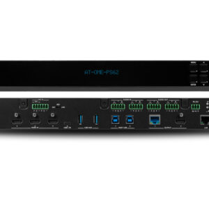 Omega 6X2 Matrix switcher with 2x HDBaseT inputs, 3x HDMI inputs, 1x USB-C input, 1xHDBaset output, 1x HDMI scaled output, with USB pass through.