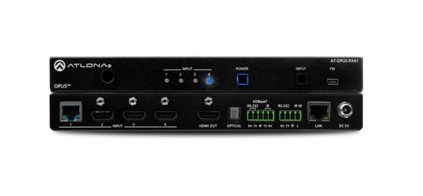 Four-Input 4K HDR Switcher with HDMI and HDBaseT Inputs